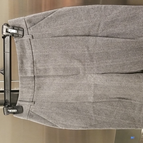 💕ANINE BING💕 Becky Trouser Pant Straight Leg High Waisted Grey Fishbone 32 NWT - Picture 8 of 12